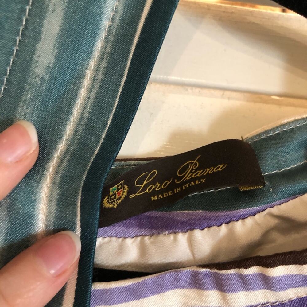 Loro Piana Silk Printed Dress with Belt - Picture 4 of 9
